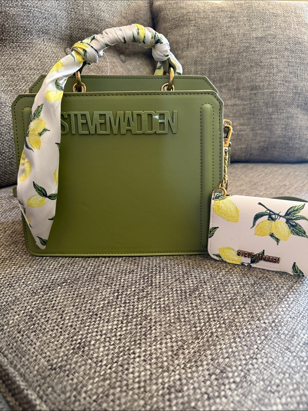 Steve Madden Olive Green with Lemon Scarf